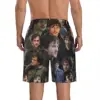 Will Graham Photo Collage Men's Beach Shorts Fitness Quick-drying Swimsuit Funny Street Fun 3D Shorts 4