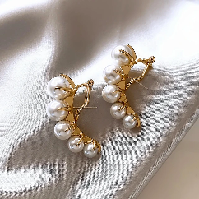 Amazon.com: Bow Pearl Earrings for Women Sterling Silver Glitter Jewelry  8mm Imitation Pearls Drop Earings Girls Teacher Office Lady Valentine's Day  Gift: Clothing, Shoes & Jewelry