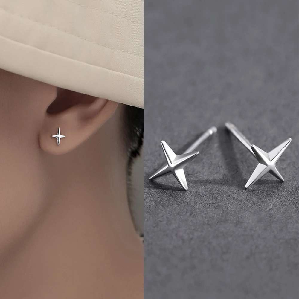 

Punk Small Cross Stud Earrings for Teens Ear Piercing Star Earrings Women Men Pierced Unusual Party Earrings Jewelry