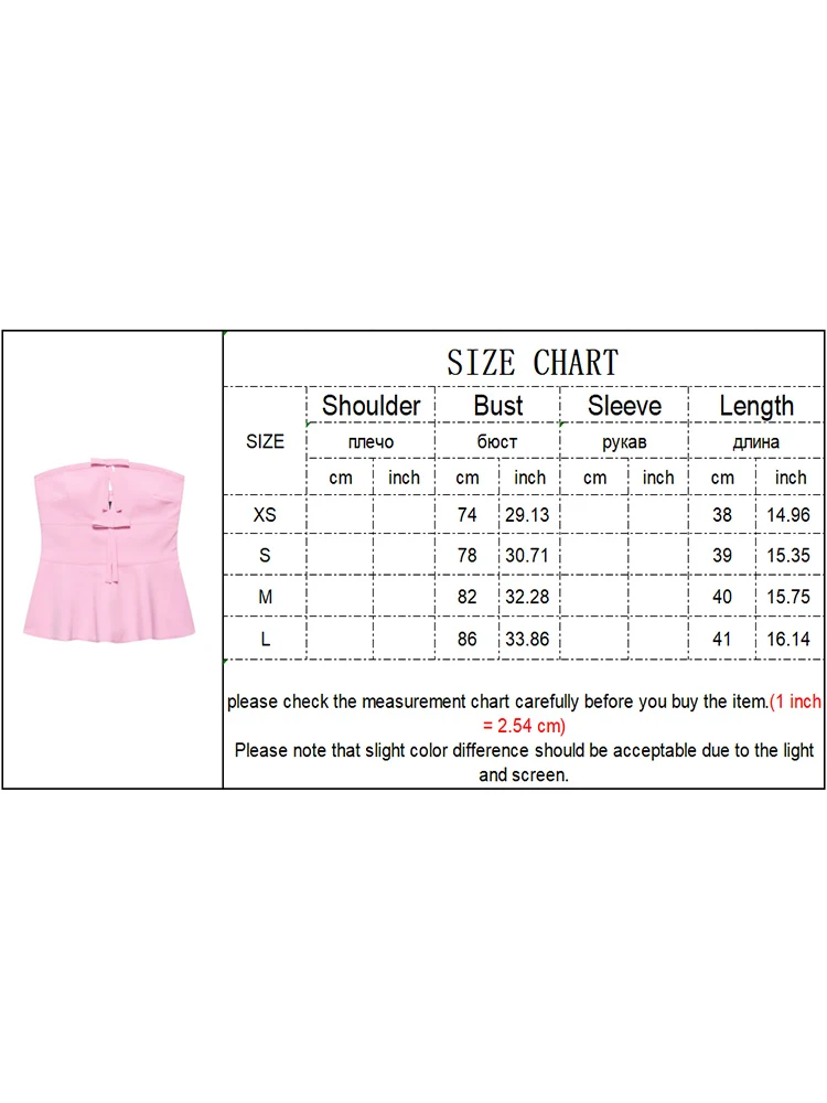 TFMLN New Women Bow-knot Tube Top Summer 2025 Sexy Party Club Strapless Sleeveless Backless Top Fashion Pink Sweet Clothes