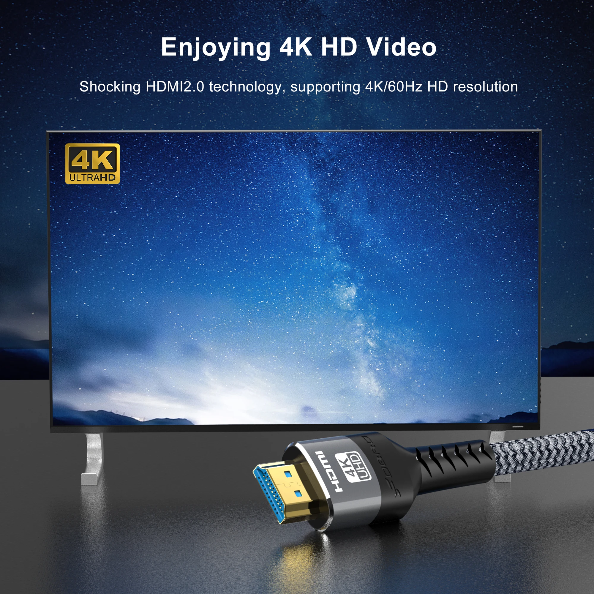 Câble HDMI plat V2.0 FULL HD 4K