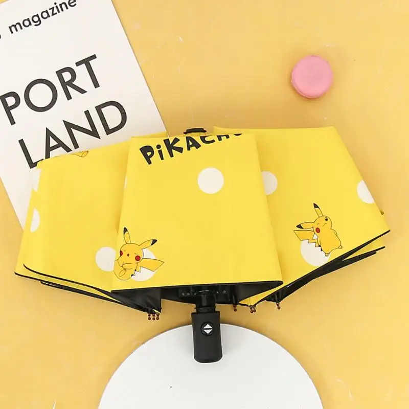 

Pokemon Pikachu Umbrella Automatic Fold Sunny or Rainy Dual Purpose Sun Protection Comfortable Frosted Handle Girl Birthday Gift