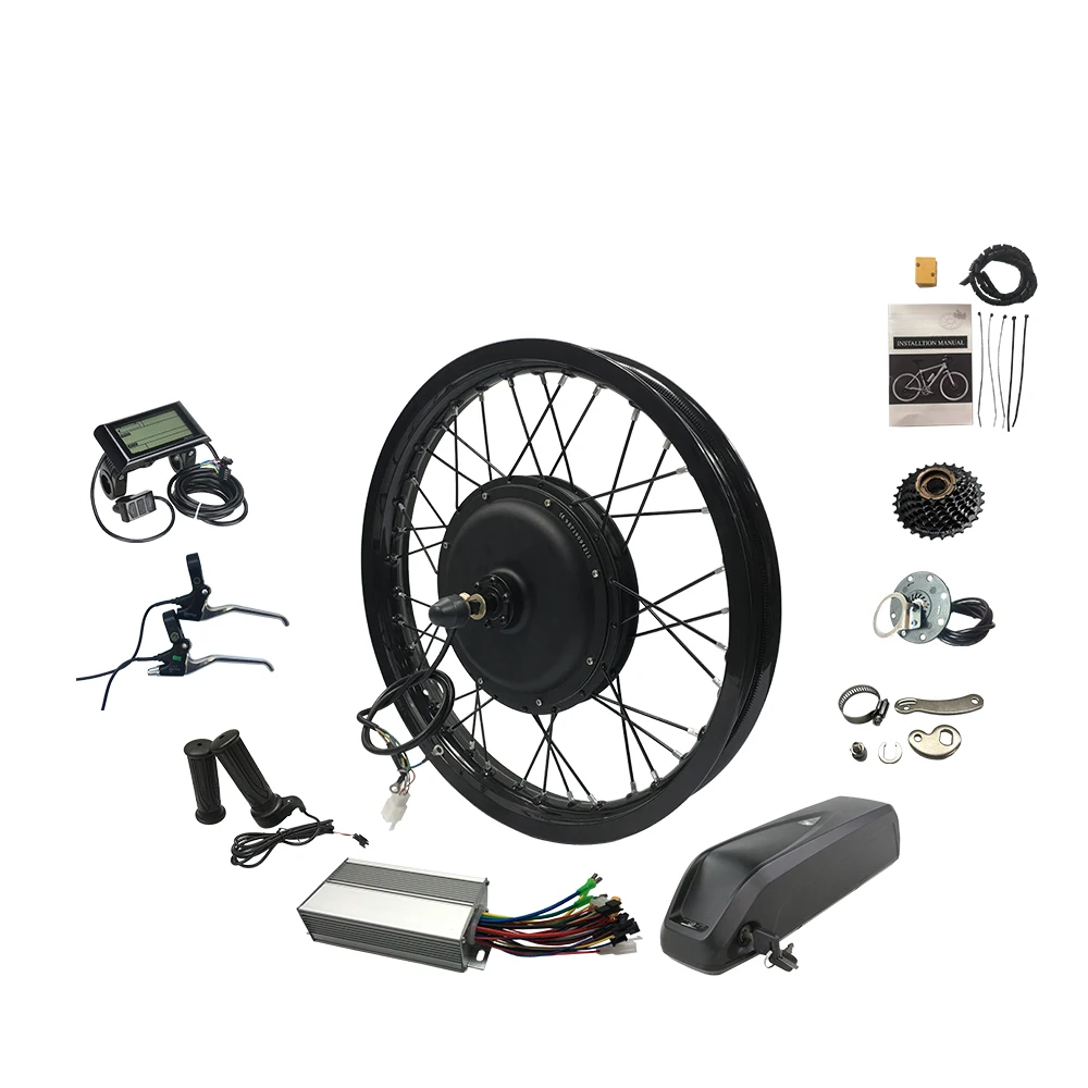 Electric Bicycle Hub Motor Kit for DIY Building Bike, 29 Inch Rim, Conversion Kit, 1500W, Bike Parts