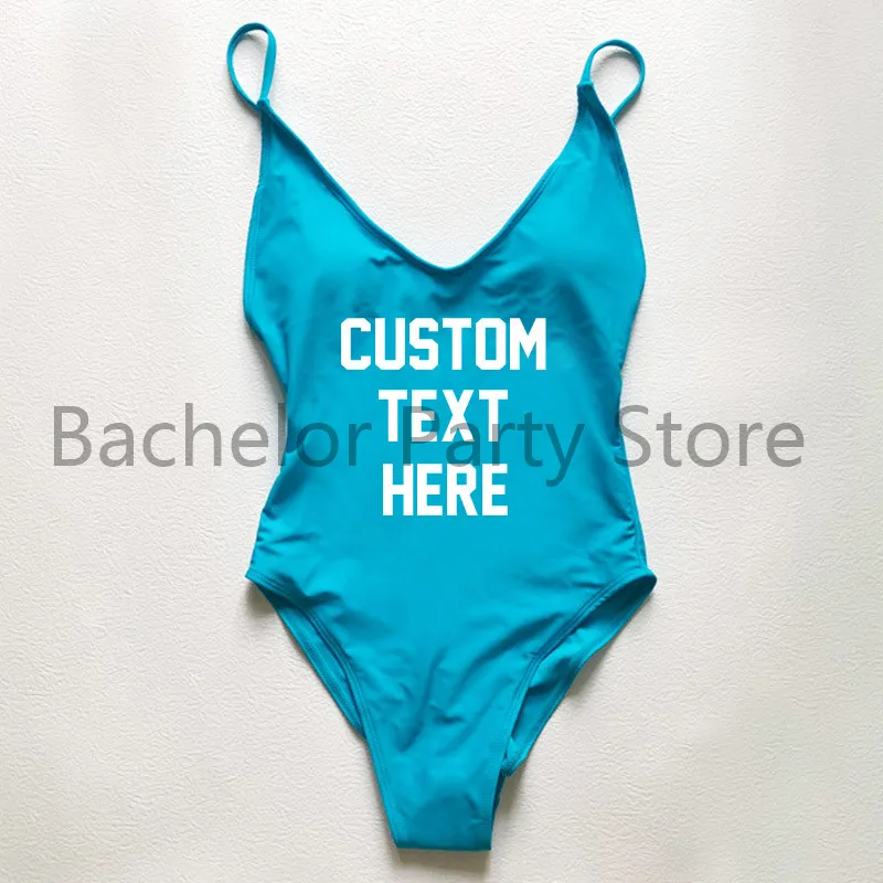 Description Picture 5 of itemSexy One Piece Swimsuit Women Swimwear Custom text Thong Bikini Bathing Suit maillot de bain femme Padded Swimming Suit femme
