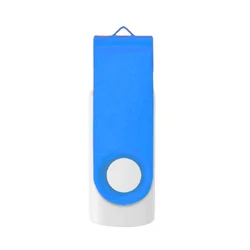 Custom Logo Metal USB Key Shape Flash Drive - Multiple Storage Capacities - 64 GB (Deep Blue Color)