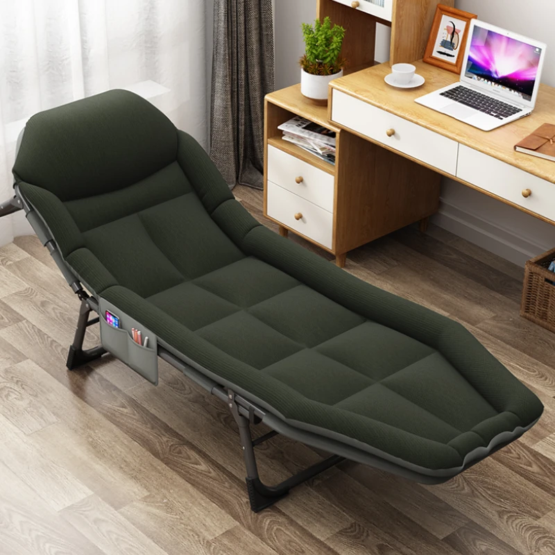 

Living room portable folding reclining chair balcony Relax lounge chairs Office recliner single napping bed Simple escort cot