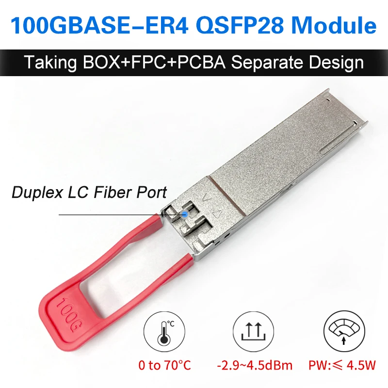 100G QSFP28 ER4 40km Optical Module Dual LC 100GBASE-ER4 1310nm CWDM4 DDM SMF Transceiver Module For Huawei/Cisco/Juniper Switch