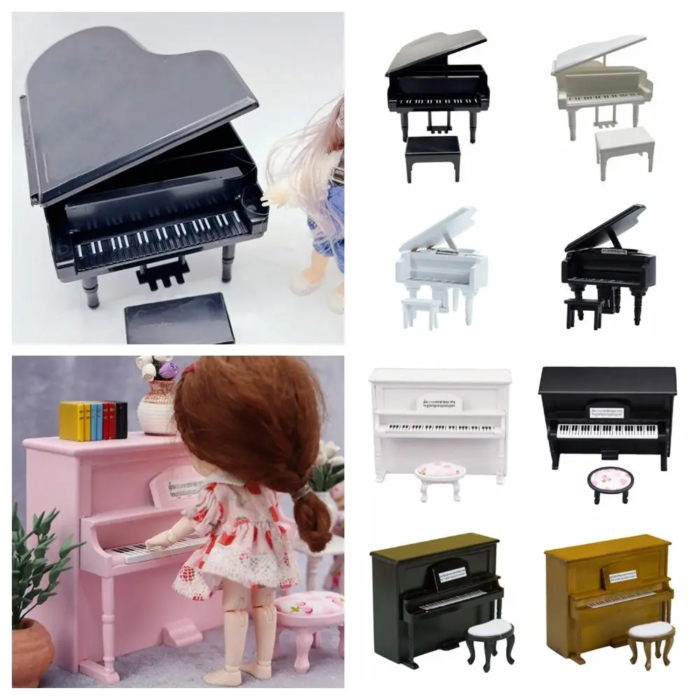 Wood Doll Piano Craft Multicolor 1/12 Miniature Pianoforte Playing House Scene Model Dollhouse Musical Instruments 2