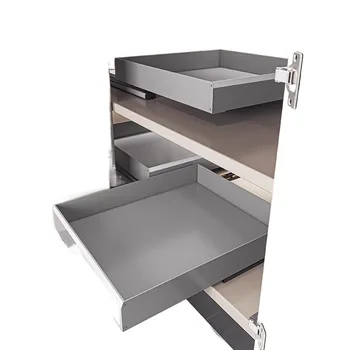 ตะกร้าจัดระเบียบในตู้ครัวแบบปรับแต่งได้ ชั้นวางมุมแบบตาข่ายแน่น สีฟ้า สำหรับเก็บเครื่องปรุงในตู้แบบลึกพิเศษ 1