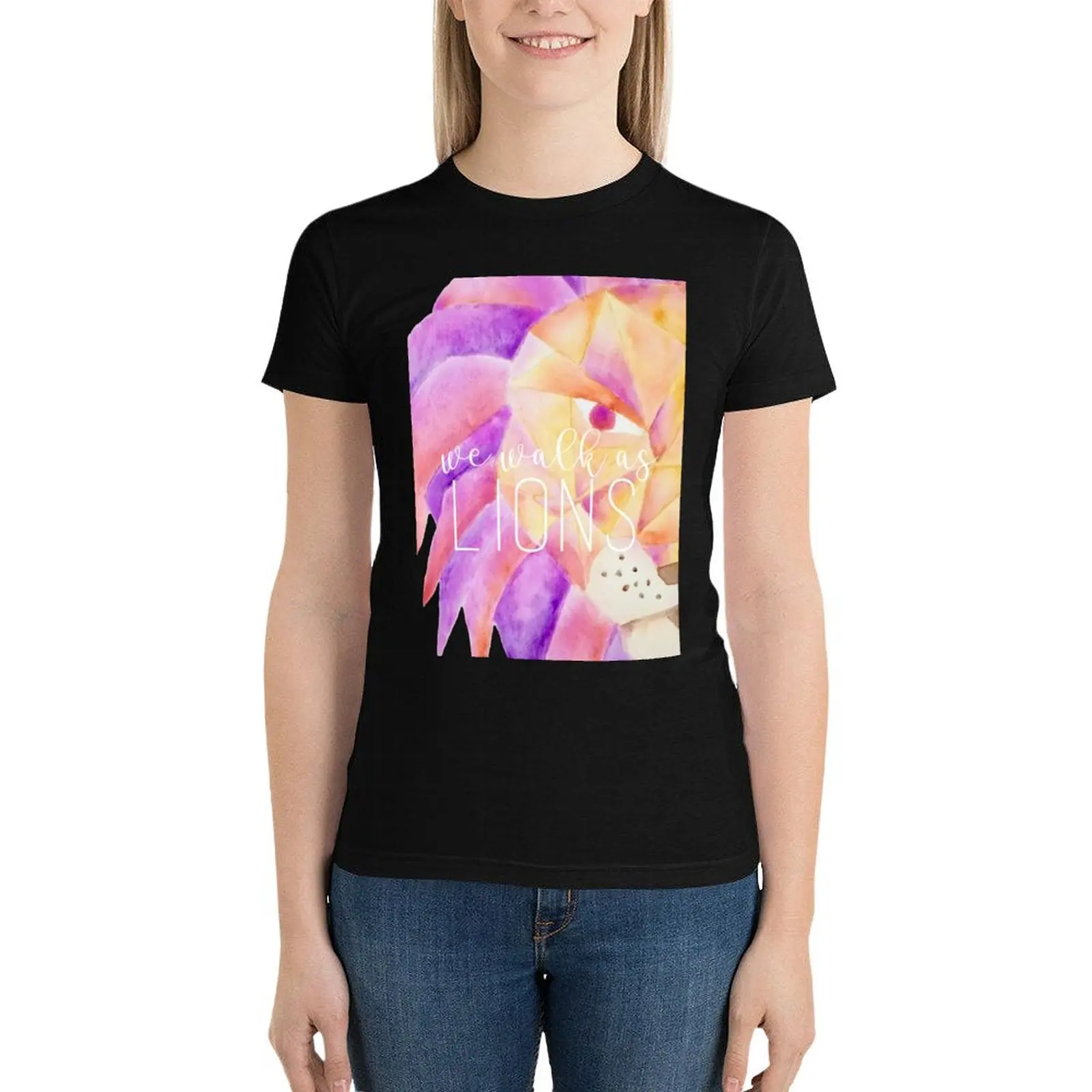 

We Walk As Lions T-Shirt vintage clothes oversized Woman fashion