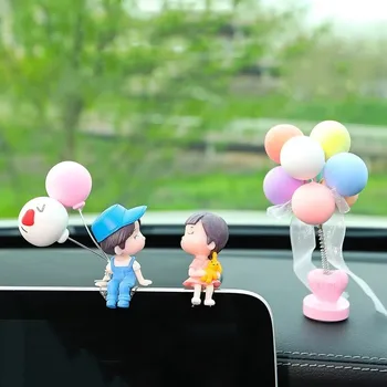 1/2PCS cartoon couple dolls, cute car display screen, balloon decoration, car accessories, men and women's gifts