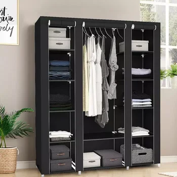 72*134*43Cm Non-woven Wardrobe Bedroom Cloth Wardrobe Portable Folding Light Dustproof Clothes Storage Cabinet Organizer