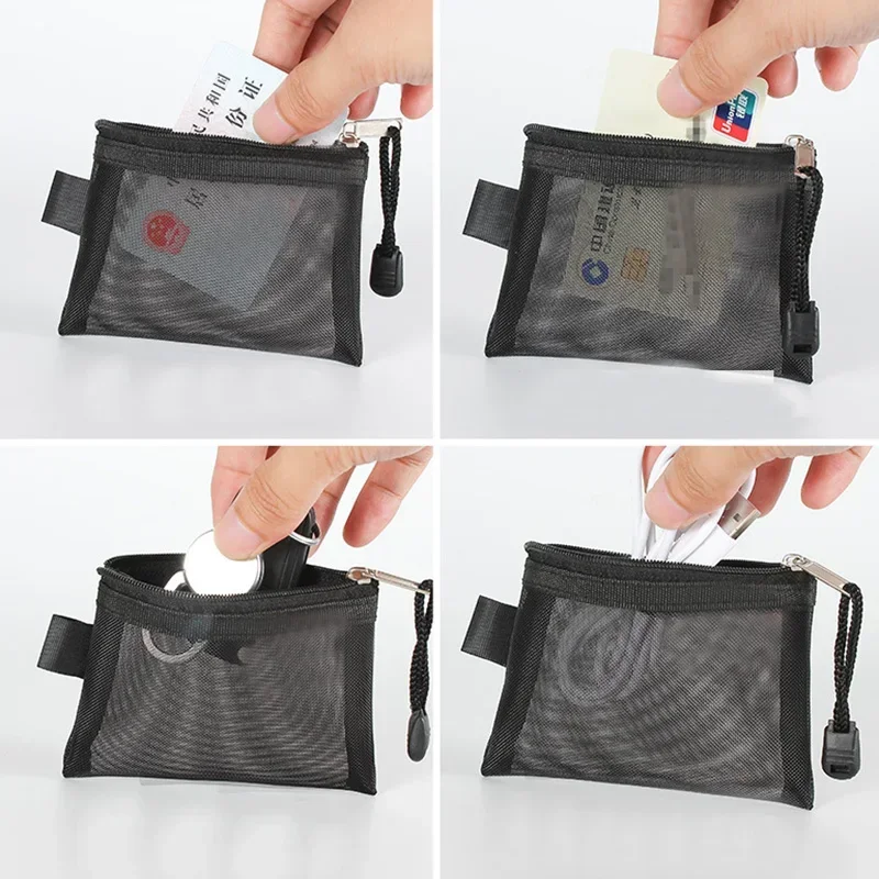 Coin Purse Card Wallet Key Case Small Nylon Mesh Coin Purse