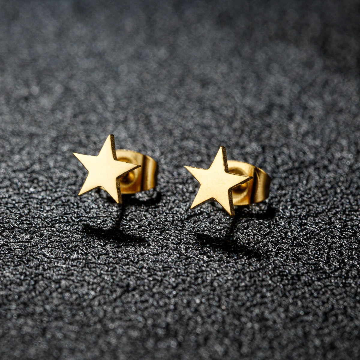 Pair New Stainless Steel Star Earrings Tiny Star Stud Earrings