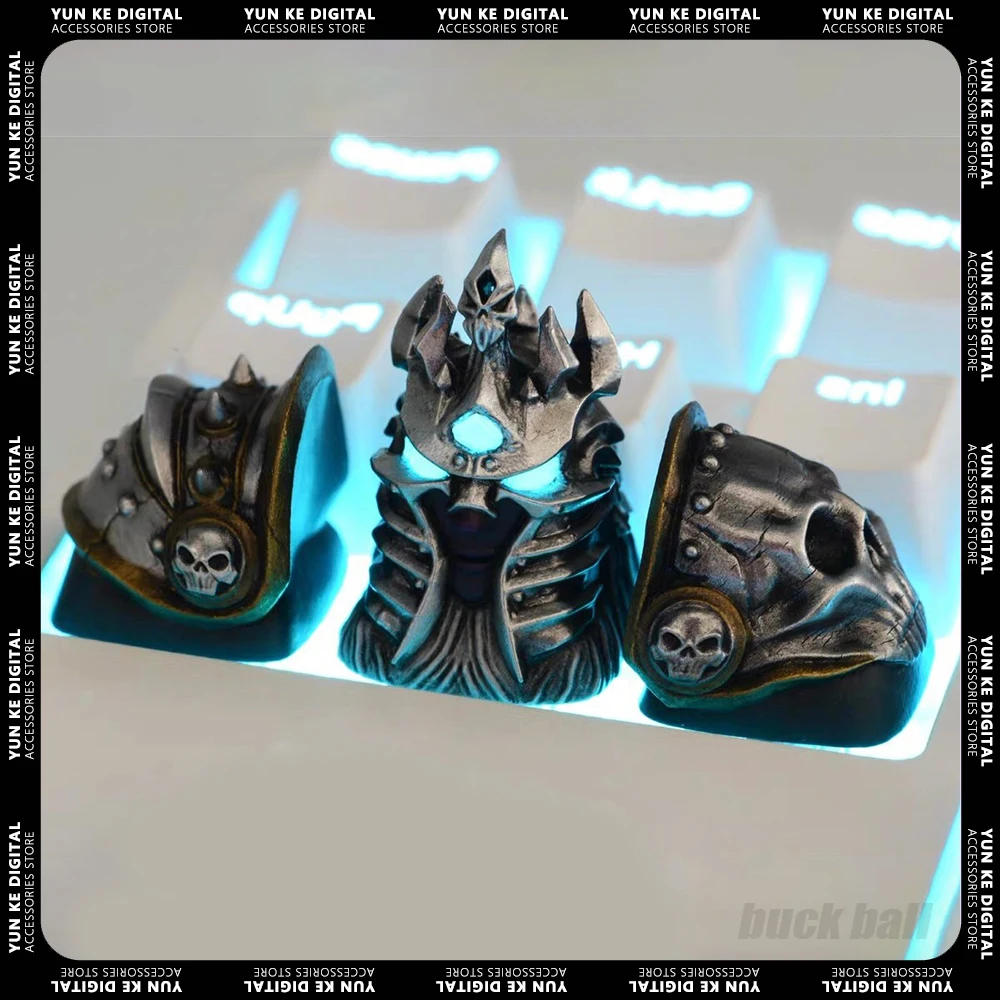 

Lich King Resin Keycap Hand-Made Customize Light Transmission Keycaps For Keyboard Keycaps Set World of Warcraft Figure Pc Gamer