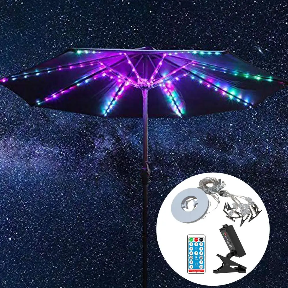 Solar Umbrella Light Light Sensor Umbrella Waterproof Led with Dimmable Auto On/off Remote Control for Outdoor