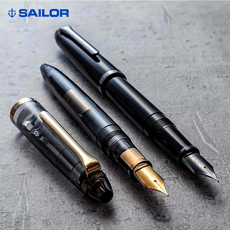 Limited edition Sailor Fountain Pen Black/Gray Transparent Resin Stainless Steel Nib Business Office Write Ink Pens High quality |