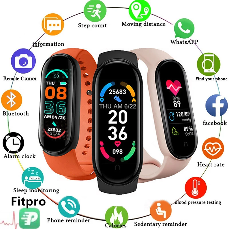 Relogio inteligente M6 Smart watch Brasil bluetooh android iphone ios touch  Notificação whats Facebook Fit pro aplicativo - Escorrega o Preço