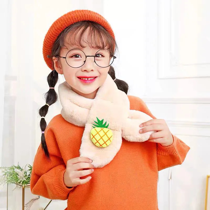 Kids Winter Scarves Faux Fur Collar Thickening Warm Shawls Boys Girls Cute Soft Comfortable Warmer Neckerchief Lovely Scarves