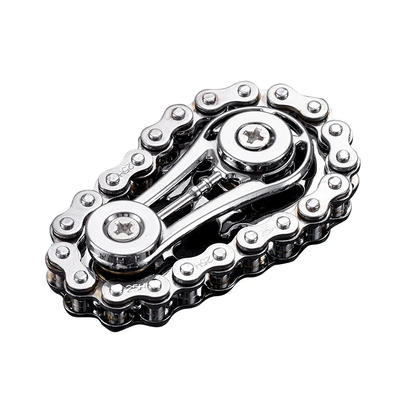 EDC 메탈 기어 체인 Fidget Spinner 롤러 합금 스트레스 감소 장난감 Antistress 감압 핸들 회전 성인