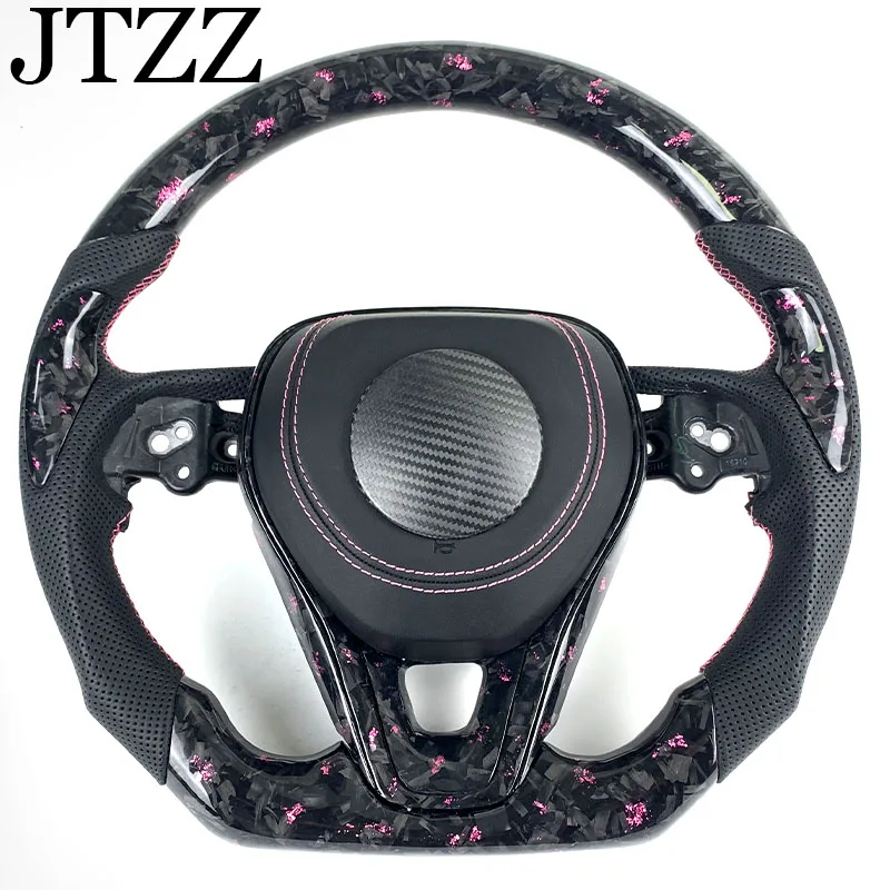 

FOR Toyota Corolla Camry Purple Forged Carbon Fiber Sports Steering Wheel Perforated Leather Customized Steering Wheel
