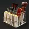Transparent Acrylic Square Pen Holder Desktop Cosmetic Storage Box Large Capacity Makeup Brush Pen Holder Desk Organization 2