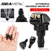 SEAMETAL Car Windshield Wiper Washer Spray Nozzle Dual Hole Hose Wiper Water Jet Adjustable Spray Nozzle Connector Washing Kit 1