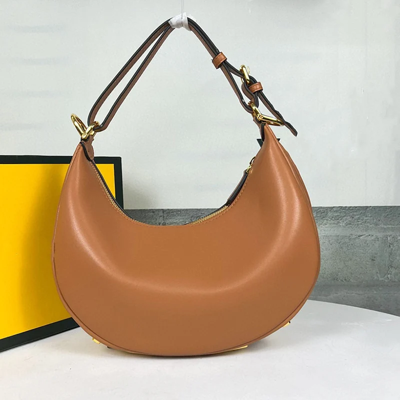 

Retro crescent leather underarm bag Lady's new large-capacity one-shoulder messenger bag fashion multifunctional handbag