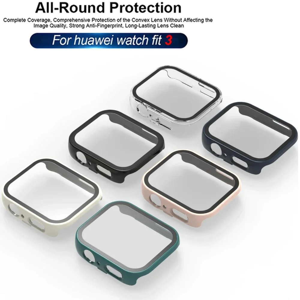 Premium Tempered Glass + PC Bumper Screen Protector for Huawei Watch Fit 3 - All-Around Protection