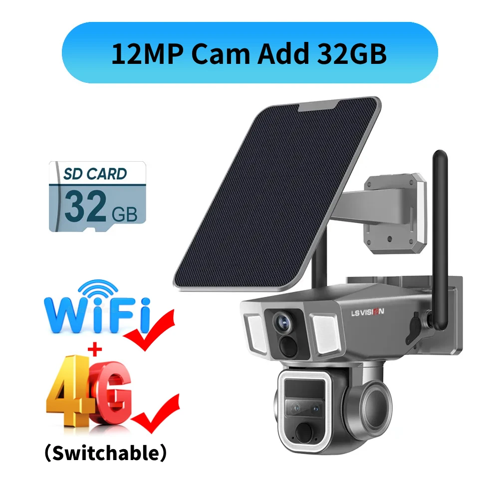 LS VISION 6K 4G SIM & WIFI كاميرا تعمل بالطاقة الش...