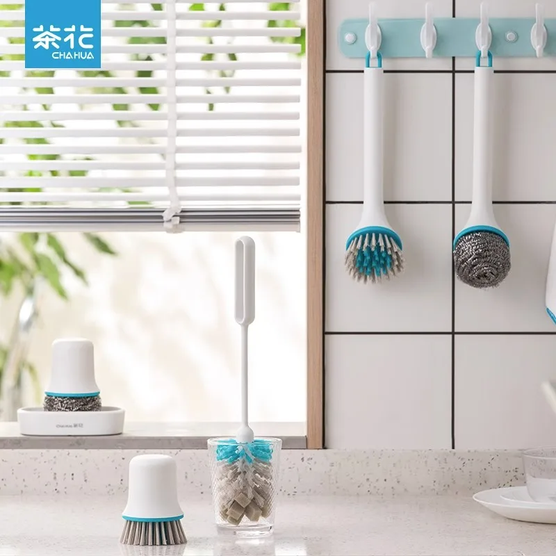 

Long Handle Cup Brush for CHAHUA Household, Pot Cleaning Brush for Dishwashing, Cup Cleaning Brush with Long Handle for Brush C