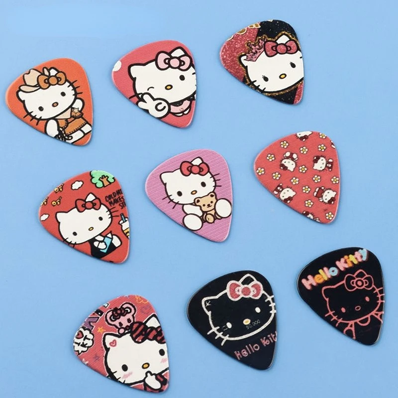 6pcs Hello Kitty Guitar Picks Thickness 0.46 0.71 0.96 Guitar Paddle Anime Ukulele Acoustic Guitarra Instrument Accessories Gift