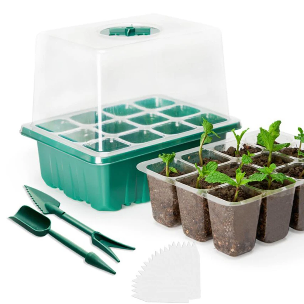 5 Pcs Seed Trays Heightened Lids Plant Germination Box Kits with Humidity Dome Seed Propagator Tray Plant Starter