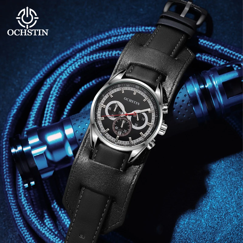 OCHSTIN New 2024 Craftsmanship Series Personalized Trendy Fashion Multi functional Quartz Movement Men's Quartz Watch