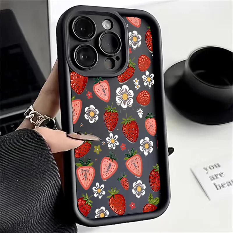 Strawberry Blueberry Silicone Phone Case Cover