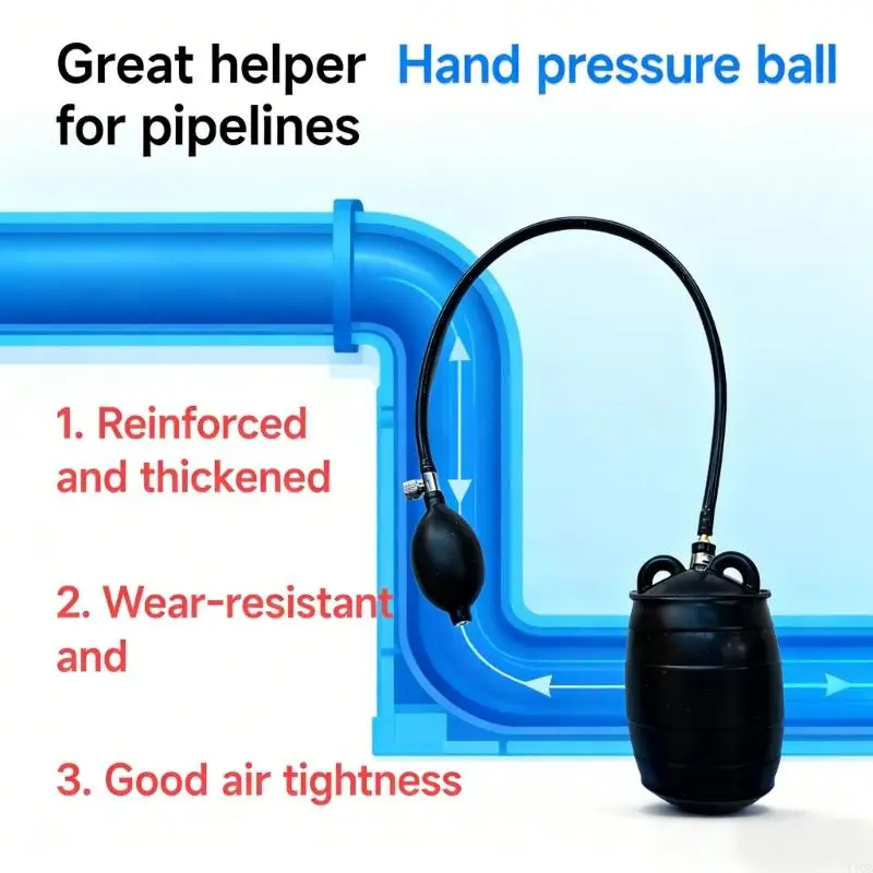 Heavy Duty Rubber Inflatable Pipe Plug Stopper Balloon Block With Hand Pumps For Plumbing Leak Detection And Repair