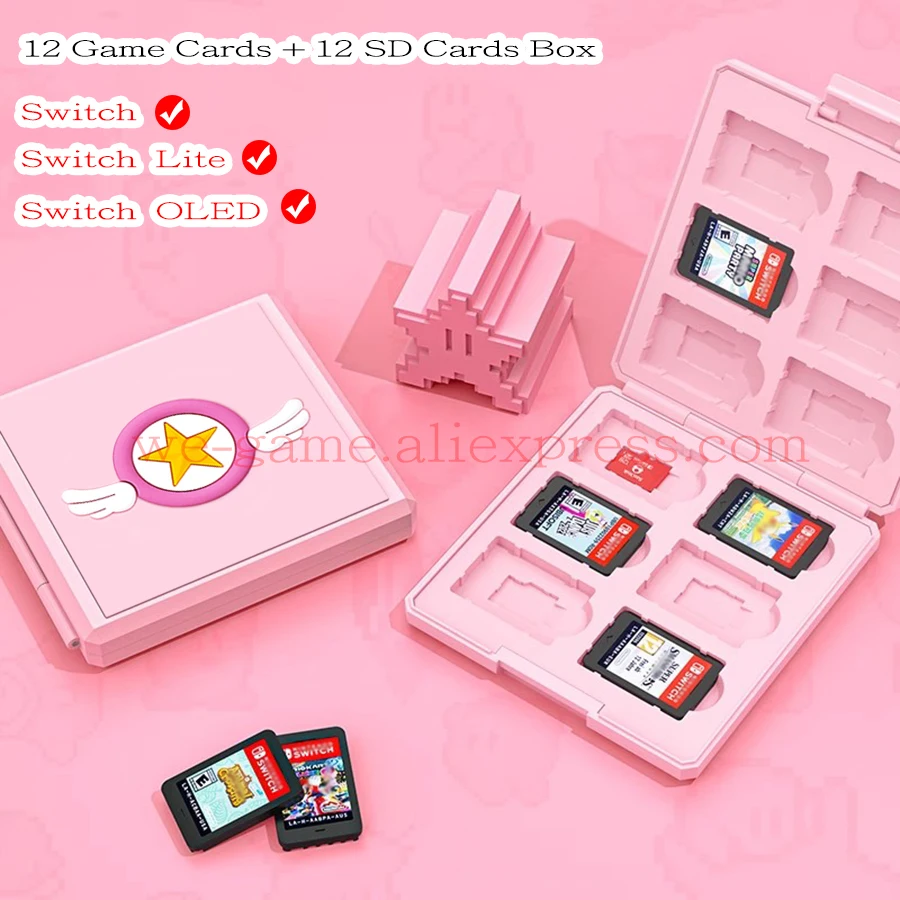 For Nintend Switch OLED 12 Game Card Cute 3D Embossed Carrying