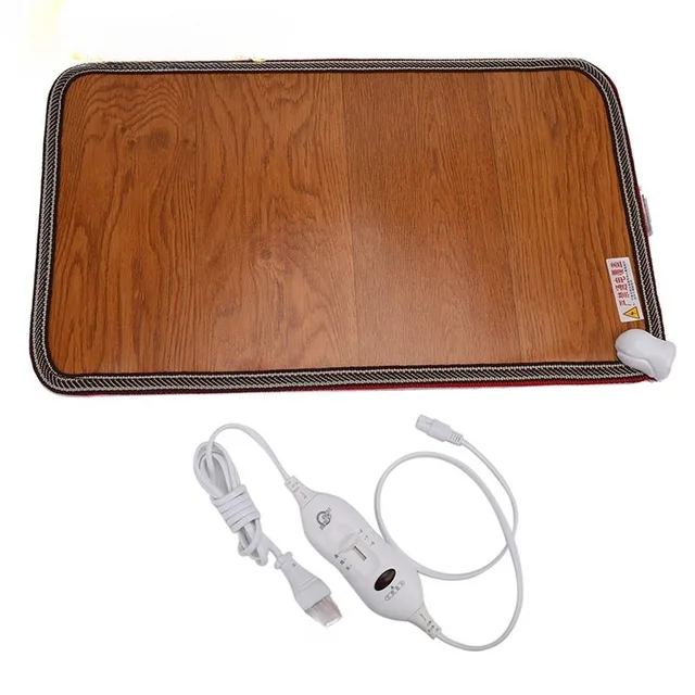Leather Foot Heating Mat Warmer Electric Heating Pads Feet Leg Warmer Carpet Thermostat Warming Tools Home Office 60W 3