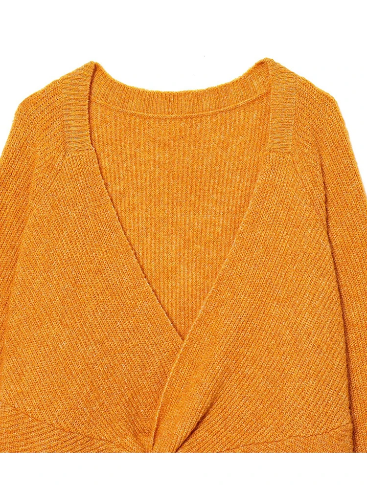 Women's Knitted Pullover Women Fashion Back Knot Long Sleeve Sweater 2025 New Casual Loose Streetwear Knitwear Tops ﻿ ﻿