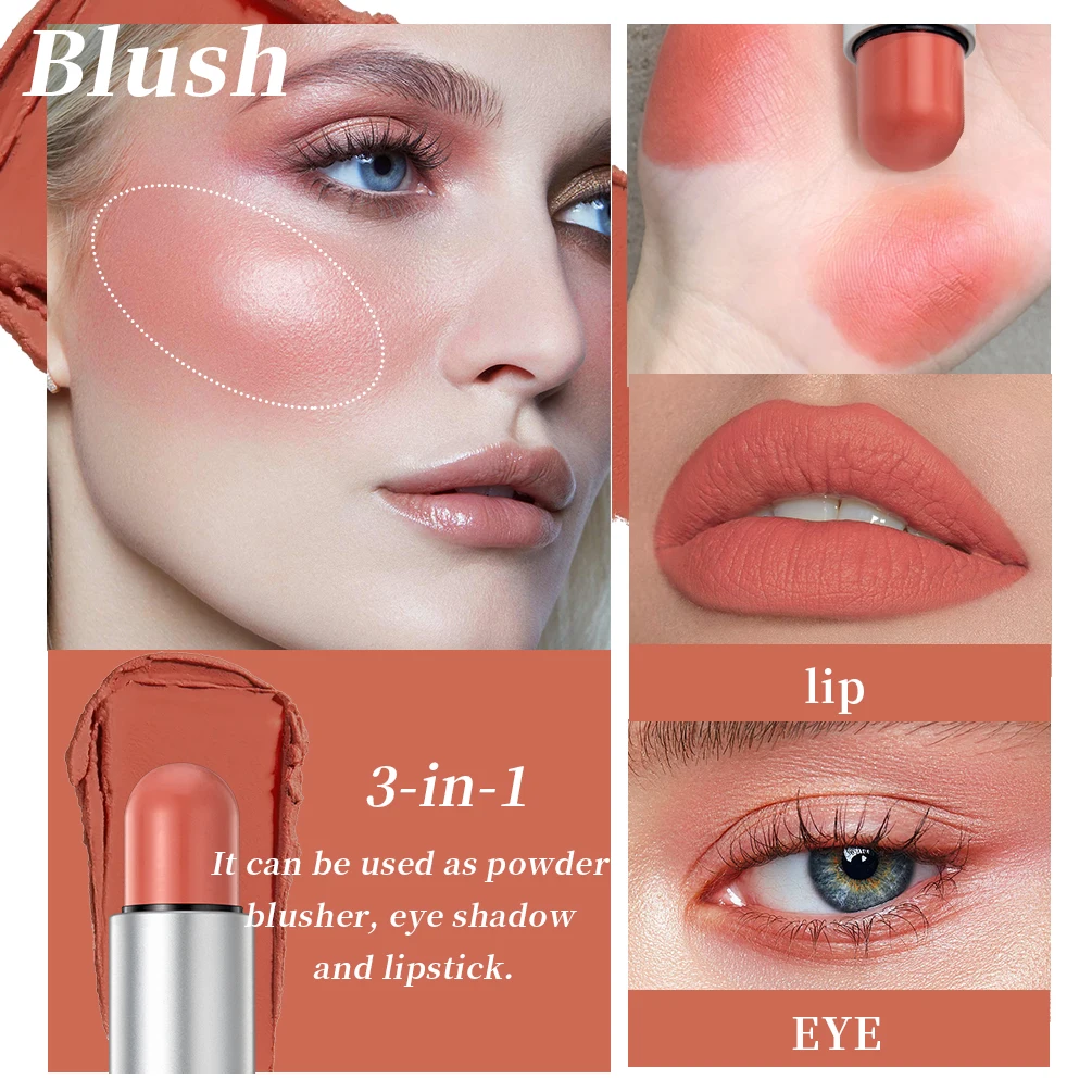 1pcs Liquid Luminizer Blush Makeup Liquid Illuminator Face Highlighter Long Lasting Natural Skin Tint Face Blush Wand for Cheek