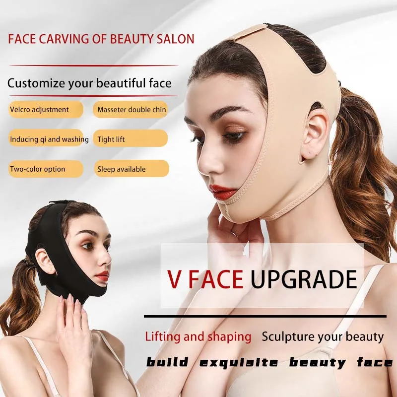Elastic Face Slimming Bandage V Line Face Shaper Women Chin Cheek Lift Up  Belt Facial Massager Strap Face Beauty Skin Care Tools