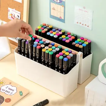 Organizzatore di immagazzinaggio da scrivania in plastica Scatola di cancelleria da scrivania multiuso staccabile Scomparti divisi Scatola di immagazzinaggio di grande capacità