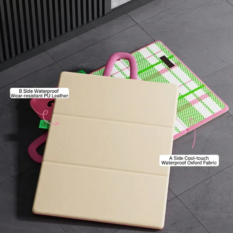 Portable Pet Cooling Mat With Pillow Foldable Dog Ice Bed Waterproof Summer Cooling Pad Double-Sided Travel Mat For Large Dogs_voghion.com