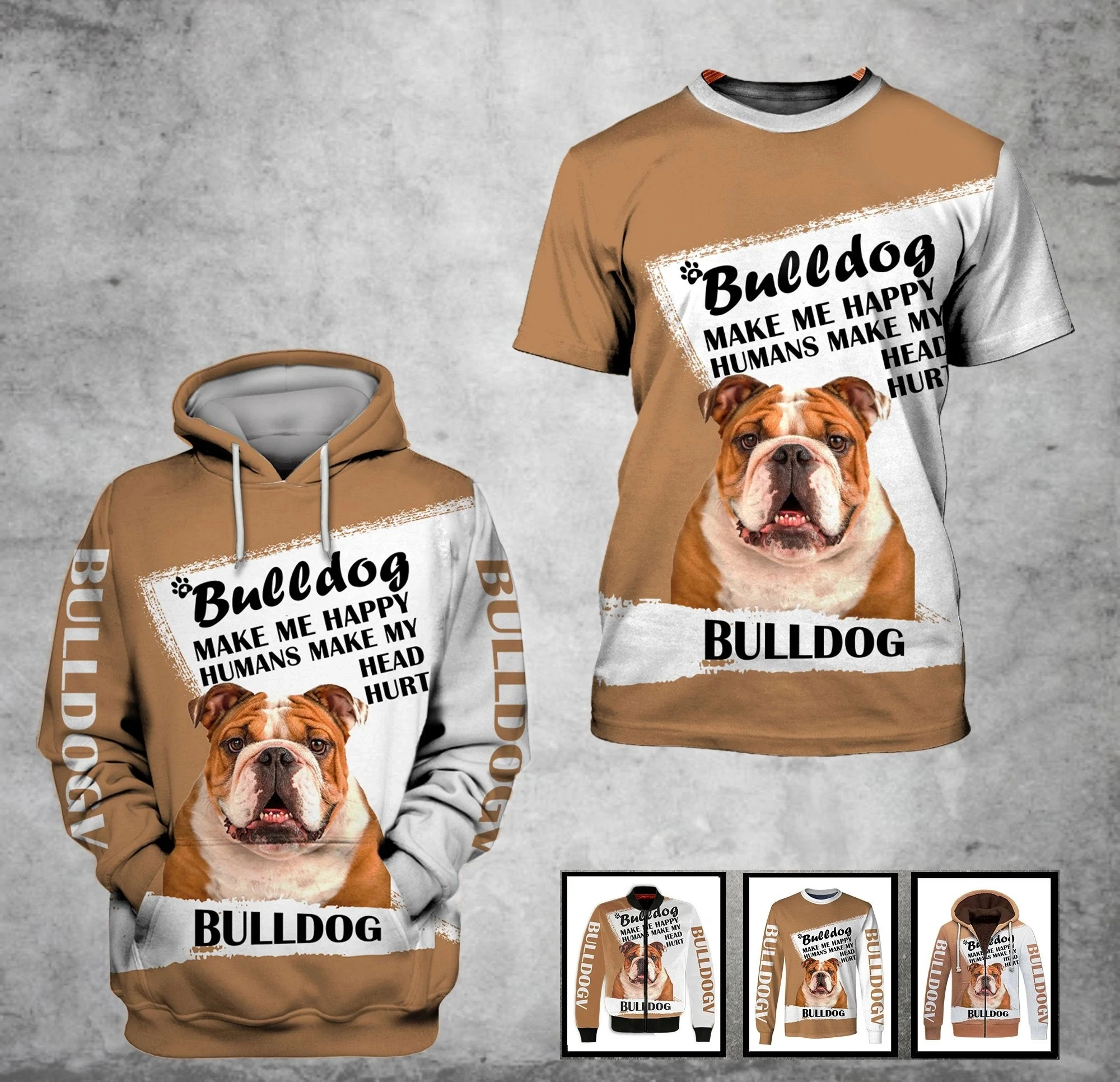 

3D Printing Bulldog Dog Limited Edition Handsome Stylish Casual Hoodies For Men/Women Oversized Sweatshirt Costumes Zip Jacket