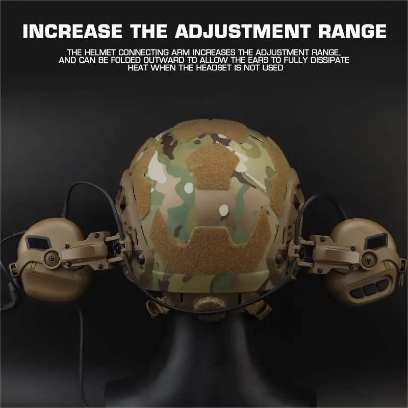 OPS CORE-ARC/Wendy M-LOK Fast Helmet Rail Mount Adapter Tactical Headset Accessories Airsoft Shooting Headphone Bracket