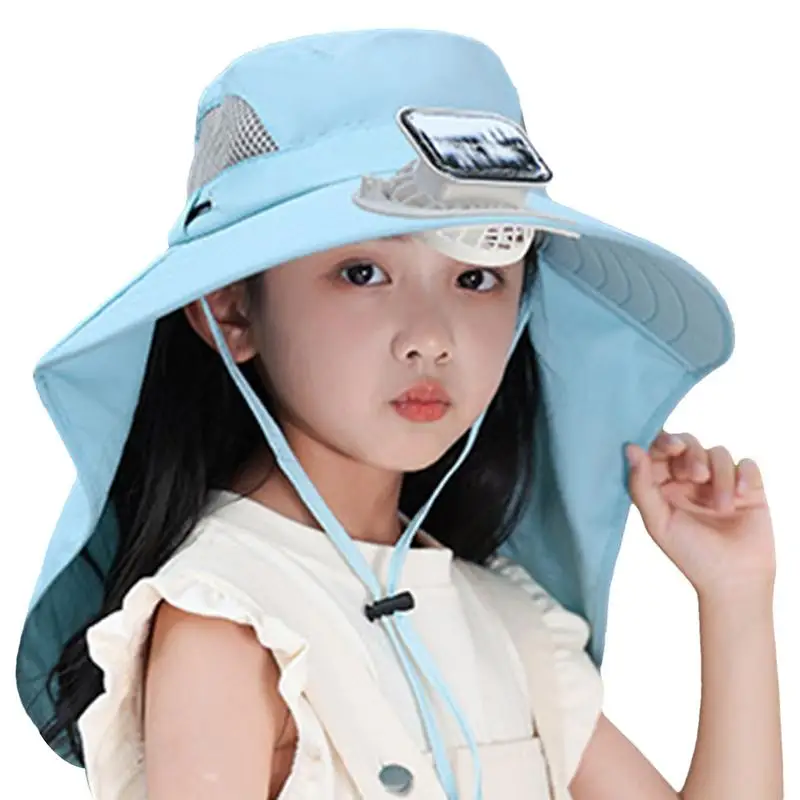 

Шляпа с солнечными вентиляторами для детей, шляпа с широкими полями с солнечными вентиляторами, Регулируемая шляпа с солнечными вентиляторами, детские шляпы для рыбалки на открытом воздухе
