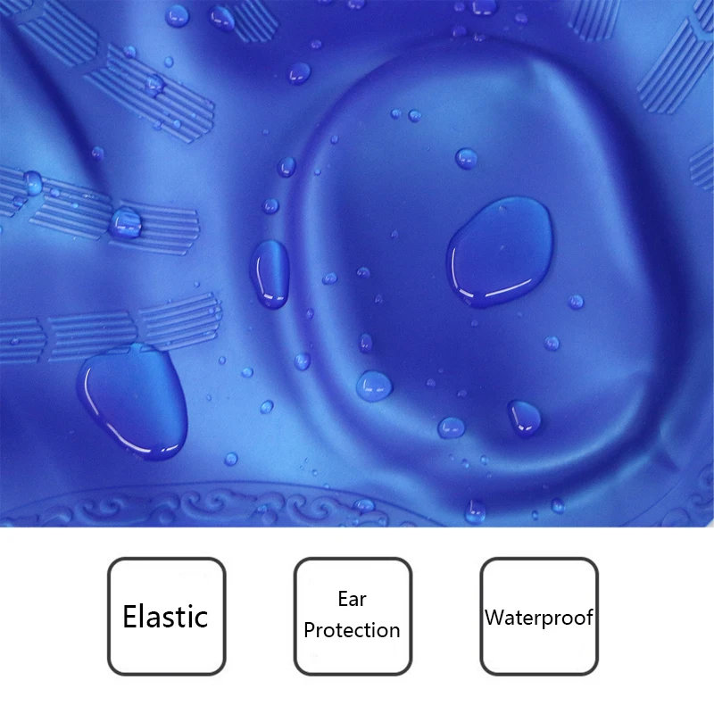 Description Picture 5 of itemWaterproof Swimming Cap Men Women High Elasticity Ears Protection Silicone Diving Cap For Summer Beach Swimming Diving Caps New