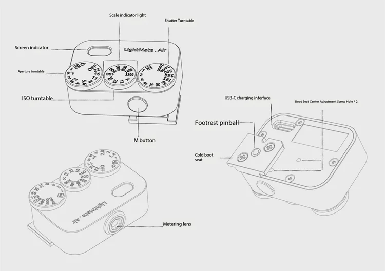 Light Meter With F Stop LightMate AirPro Light Meter Retro Style