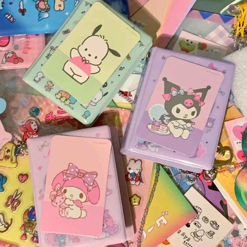 

Kawaii Sanrios Photo Album Cartoon Kuromi My Melody Pochacco Cute Creative Exquisite Photos Storage Clip Pendants Plush Toy Gift