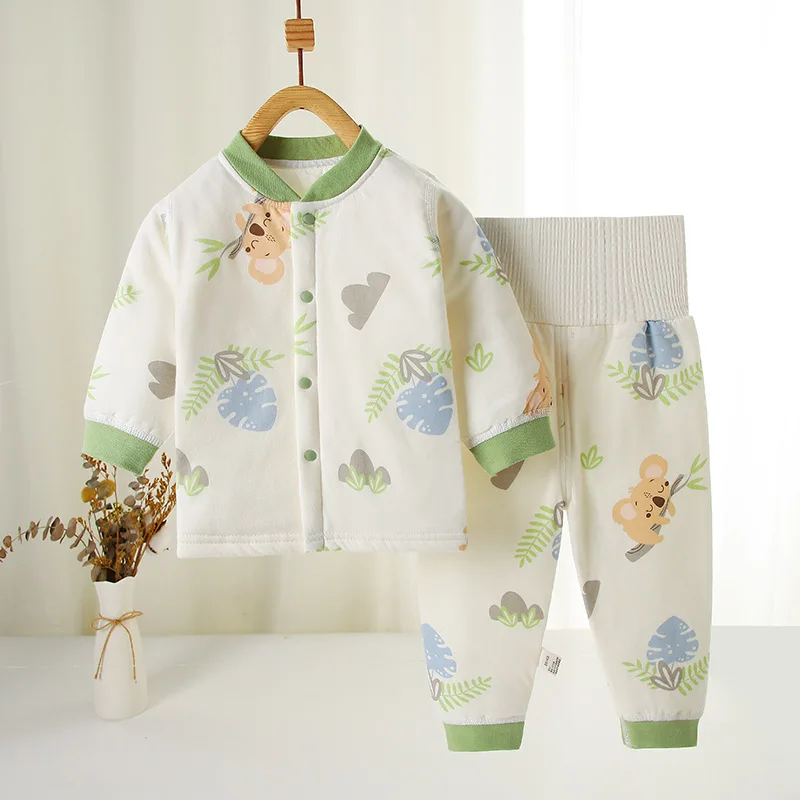 New 2Piece Winter Newborn Girls Clothes Toddler Boy Outfits Cartoon Warm Thick Baby Boutique Clothing Sets Underwear